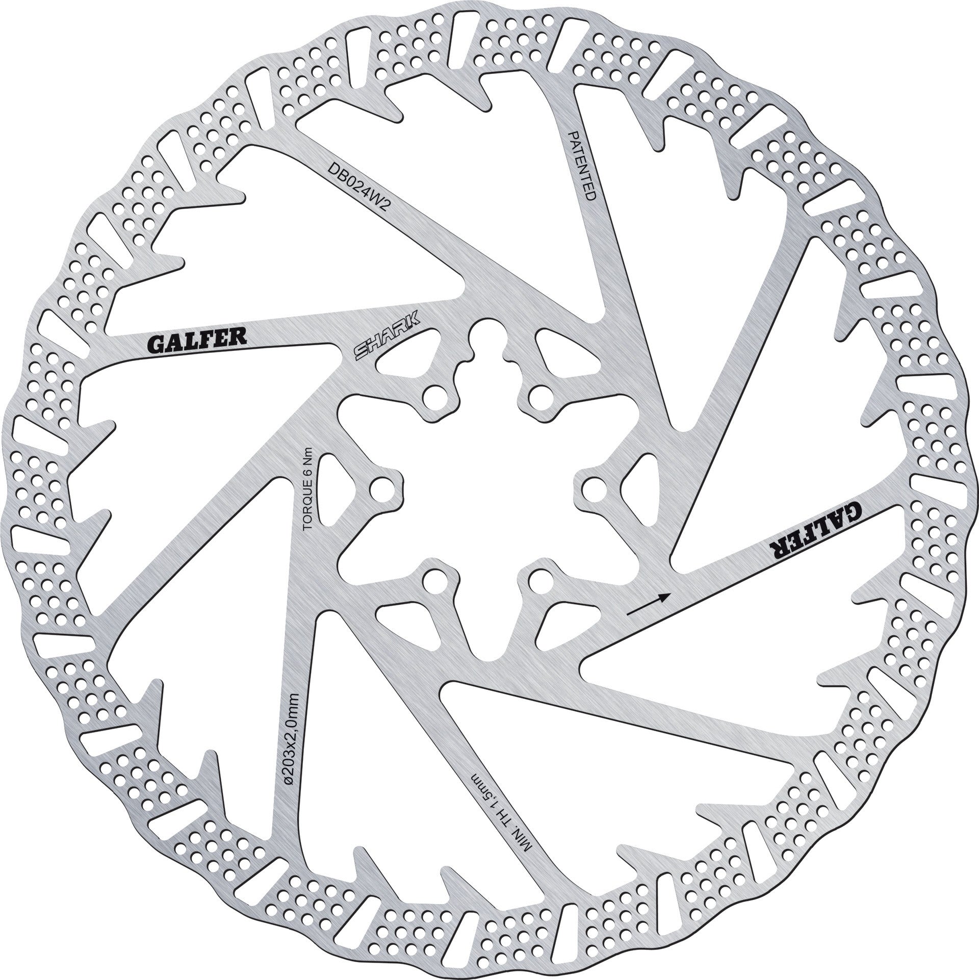 Galfer disc rotor- Shark - 6bolt 2.0mm