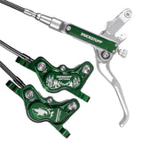 TRICKSTUFF Direttissima - Pump Silver / Reservoir Green / Lever Silver / Caliper Green / Kevlar Black Hose / Pump Straight Silver / Caliper Banjo Black