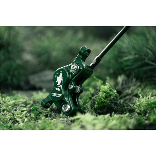 TRICKSTUFF Direttissima - Pump Silver / Reservoir Green / Lever Silver / Caliper Green / Kevlar Black Hose / Pump Straight Silver / Caliper Banjo Black