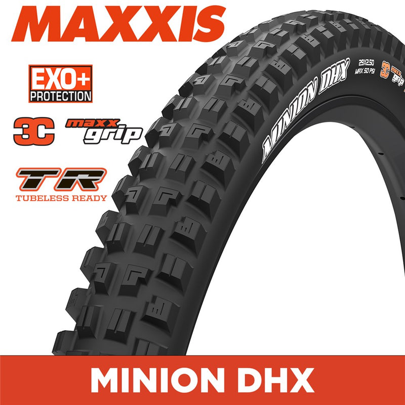 Load image into Gallery viewer, Maxxis Tyre - Minion DHX - 29 X 2.50 - 3C MaxxGrip / EXO+ / TR - Foldable 60 TPI E50

