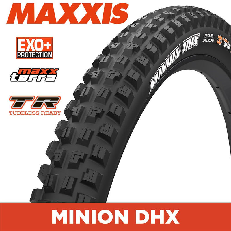 Load image into Gallery viewer, Maxxis Tyre - Minion DHX - 29 X 2.50 - MaxxTerra / EXO+ / TR - Foldable 60 TPI E50

