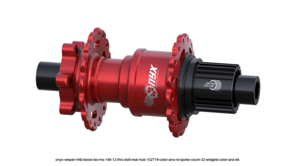 Onyx Hub - Vesper 148x12mm - 6Bolt - Micro Spline - 32 - Anodised Red