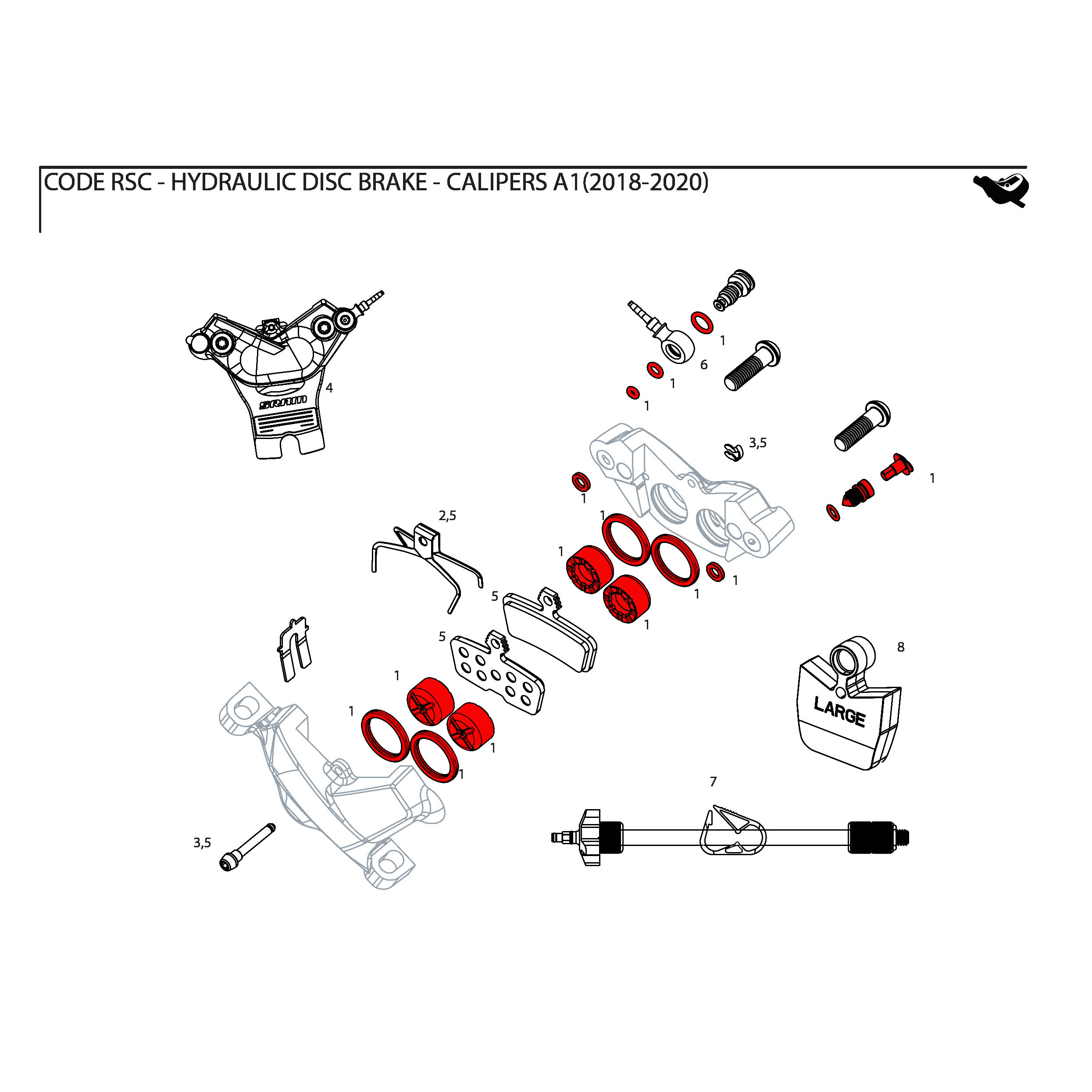 SRAM Code R/RSC Piston Kit - Worldwide Cyclery - Image 3